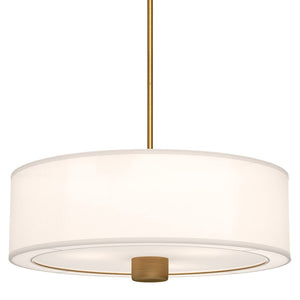 Alora PD547924AGWL THEO 24" PD AGED BRASS WHITE LINEN ROD 46 3X40W E26