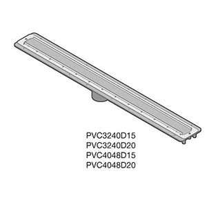 QuickDrain PVC4048D20 40" PVC Drain Body with a 2" Vertical Outlet