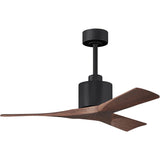 Matthews Fan NK-BK-WA-42 Nan 6-speed ceiling fan in Matte Black finish with 42” solid walnut tone wood blades