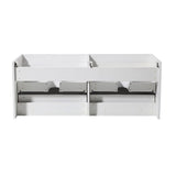 Fresca FCB8042WH Fresca Mezzo 60" White Wall Hung Double Sink Modern Bathroom Cabinet