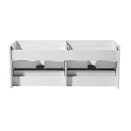 Fresca FCB8042GO Fresca Mezzo 60" Gray Oak Wall Hung Double Sink Modern Bathroom Cabinet
