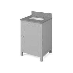 Jeffrey Alexander VKITAST24GRSGR 24" Grey Astoria Vanity, Steel Grey Cultured Marble Vanity Top, undermount rectangle bowl