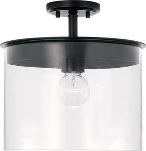 Capital Lighting 246812MB Mason 1 Light Semi-Flush Matte Black