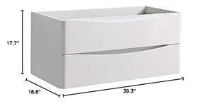 Fresca FCB9040WH Fresca Tuscany 40" Glossy White Wall Hung Modern Bathroom Cabinet