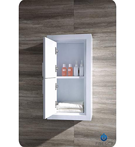 Fresca FST8140WH Fresca Allier White Bathroom Linen Side Cabinet w/ 2 Doors