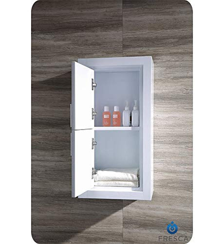 Fresca FST8140WH Fresca Allier White Bathroom Linen Side Cabinet w/ 2 Doors