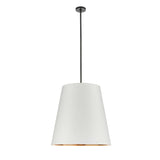 Alora PD311025UBWG CALOR PENDANT 3 LIGHT URBAN BRONZE WHITE LINEN WITH GOLD PARCHMENT