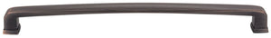 Jeffrey Alexander 1092-12AEM 12" Center-to-Center Lightly Distressed Antique Brass Square Milan 1 Appliance Handle