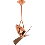 Matthews Fan JD-BRCP-WD Jarold Direcional ceiling fan in Brushed Copper finish with solid sustainable mahogany wood blades.