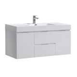 Fresca FCB8348WH-I Fresca Valencia 48" Glossy White Wall Hung Modern Bathroom Vanity