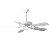 Matthews Fan AM-USA-WH-42 America 3-speed ceiling fan in gloss white finish with 42" white blades. Assembled in USA.