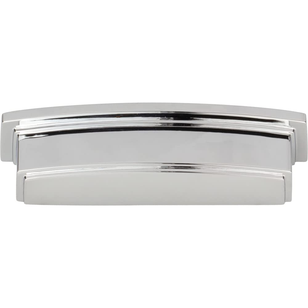 Jeffrey Alexander 141-96PC 96 mm Center Polished Chrome Square-to-Center Square Renzo Cabinet Cup Pull