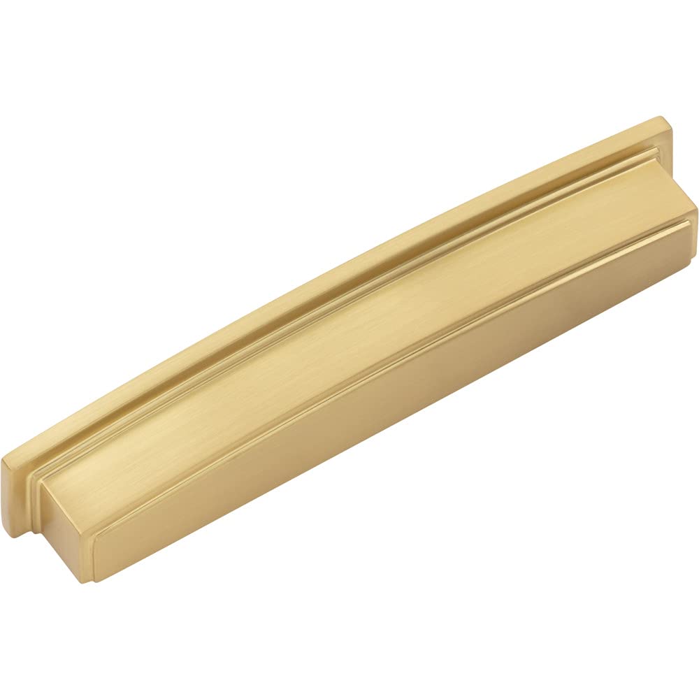 Jeffrey Alexander 141-160BG 160 mm Center Brushed Gold Square-to-Center Square Renzo Cabinet Cup Pull
