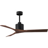 Matthews Fan NK-BK-WA-52 Nan 6-speed ceiling fan in Matte Black finish with 52” solid walnut tone wood blades