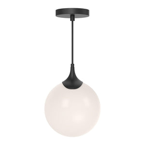 Alora PD505108MBOP NOUVEAU 8" PD MATTE BLACK OPAL GLASS CORD 72 1X40W E12