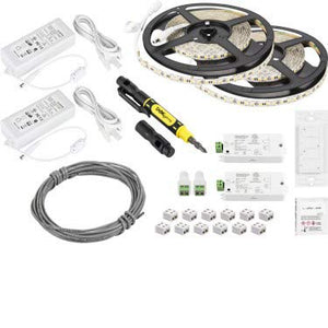 Task Lighting L-VK2Z2A-32-30 32 ft 225 Lumens Per Foot Vivid Duo Wireless Controller Tape Light Kit, 2 Zone 2 Area, 3000K Soft White