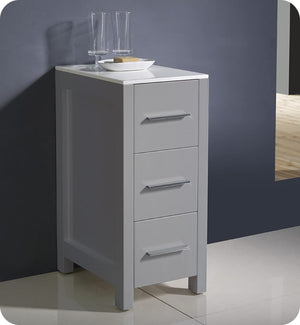 Fresca FST6212GR Fresca Torino 12" Gray Bathroom Linen Side Cabinet