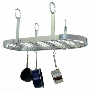 Enclume PR14WG CH Four Point Oval Ceiling Pot Rack w/ 18 Hooks CH