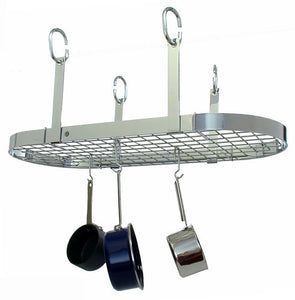 Enclume PR14WG CH Four Point Oval Ceiling Pot Rack w/ 18 Hooks CH