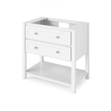 Jeffrey Alexander VKITADL36WHSGR 36" White Adler Vanity, Steel Grey Cultured Marble Vanity Top, undermount rectangle bowl