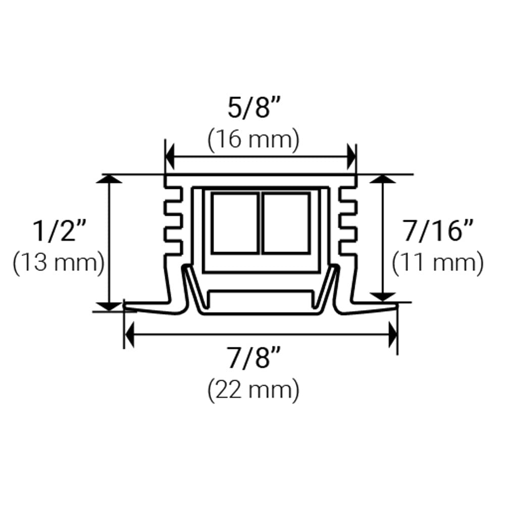 Task Lighting LR1PX24V09-02W4 6-5/8" 53 Lumens 24-volt Accent Output Linear Fixture, Fits 9" Wall Cabinet, 2 Watts, Recessed 002XL Profile, Single-white, Cool White 4000K