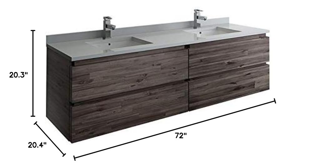 Fresca FCB31-3636ACA-CWH-U Double Sink Cabinet with Sinks