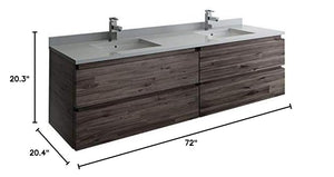 Fresca FCB31-3636ACA-CWH-U Double Sink Cabinet with Sinks