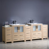 Fresca FCB62-72GO-I Fresca Torino 84" Gray Oak Modern Double Sink Bathroom Cabinets w/ Integrated Sinks