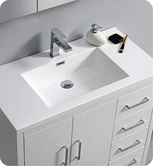Fresca FCB9436WH-R Fresca Imperia 36" Glossy White Free Standing Modern Bathroom Cabinet - Right Version