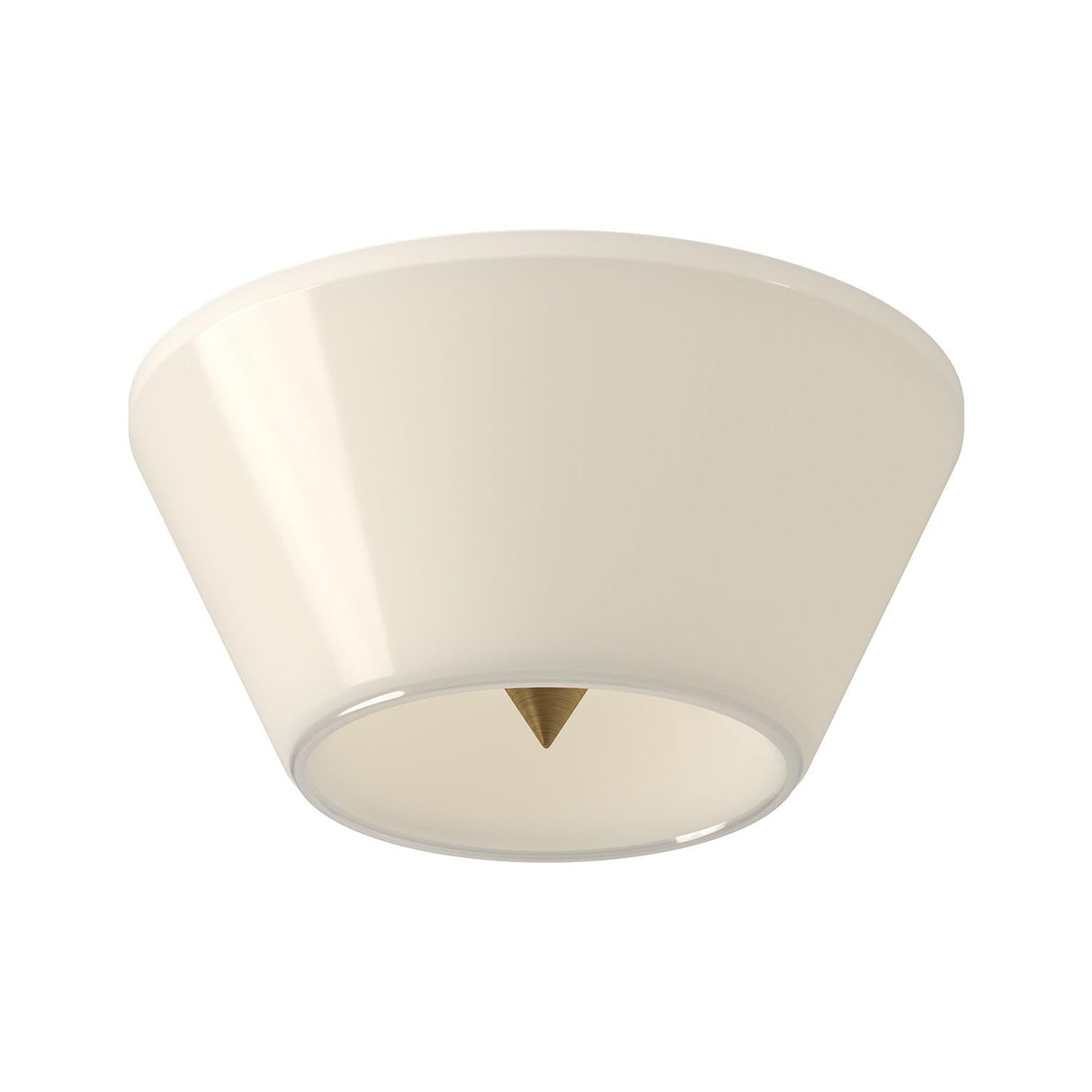 Kuzco FM45710-BG/GO HOLT 10" FLUSH MOUNT BRUSHED GOLD GLOSSY OPAL GLASS 120V ELV LED 3000K 90CRI 16W