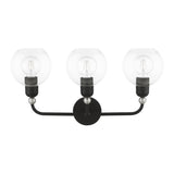 Livex Lighting 16973-04 Downtown Bathroom Vanity Light Black with Brushed Nickel Accents