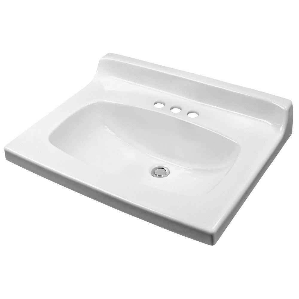 Gerber G0012244 White Marquis 4" Centers Double Door Vanity Top Bathroom Sink