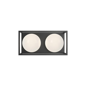 Alora VL519213MBOP AMELIA 13" VL MATTE BLACK OPAL GLASS 2X60W E26
