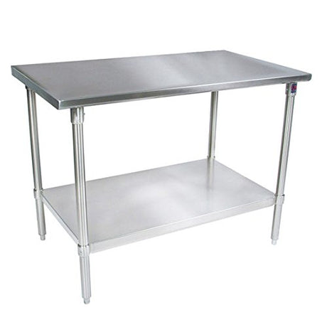 John Boos ST6-24108GSK Worktable with Galvanized Shelf & Base, Stainless Steel, 6 Legs, 108" W x 24" D 35-3/4" h