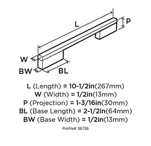 Amerock Cabinet Pull Polished Chrome 8 inch (203 mm) Center to Center Separa 1 Pack Drawer Pull Drawer Handle Cabinet Hardware