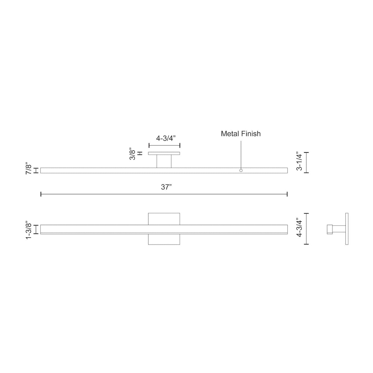 Kuzco VL10337-BN VEGA 37" VL Brushed Nickel 120V ELV LED 3000K 90CRI 26W