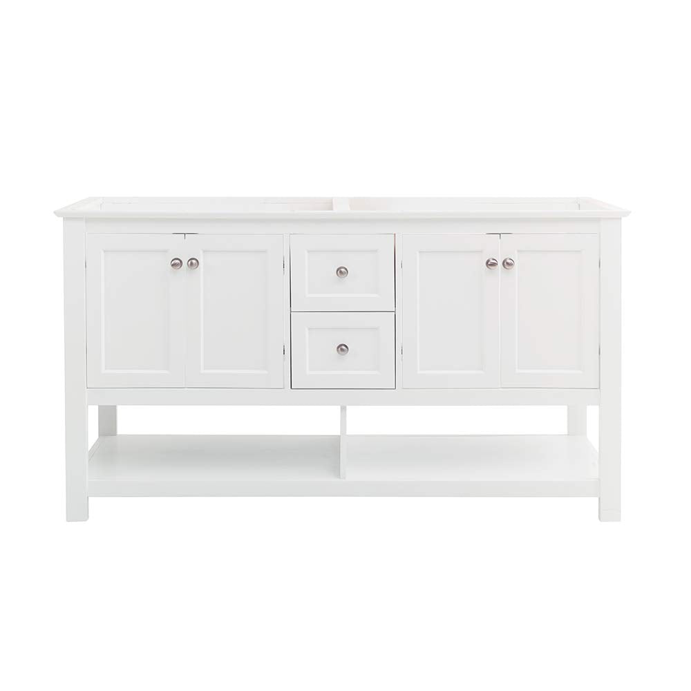 Fresca FCB2360WH-D Fresca Manchester 60" White Traditional Double Sink Bathroom Cabinet