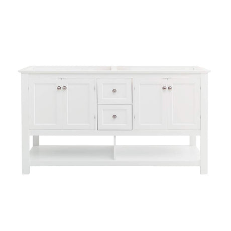 Fresca FCB2360WH-D Fresca Manchester 60" White Traditional Double Sink Bathroom Cabinet