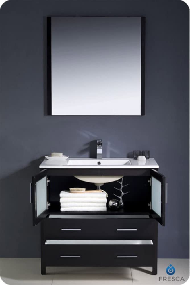 Fresca FCB6236ES-I Fresca Torino 36" Espresso Modern Bathroom Cabinet w/ Integrated Sink