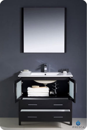 Fresca FCB6236ES-I Fresca Torino 36" Espresso Modern Bathroom Cabinet w/ Integrated Sink