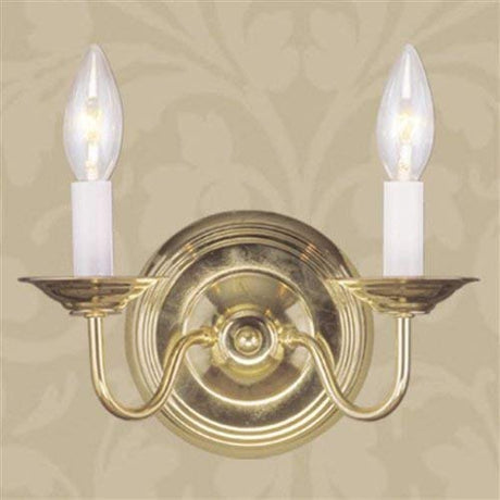 Livex Lighting 5018-02 Williamsburg 2-Light Wall Sconce, Polished Brass