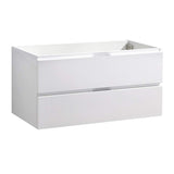 Fresca FCB8342WH Fresca Valencia 40" Glossy White Wall Hung Modern Bathroom Cabinet