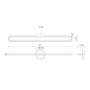 Kuzco VL63736-CH MARLON 36" VANITY CHROME 24W 120VAC WITH LED DRIVER 3000K 90CRI