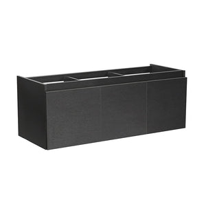 Fresca FCB8041BW Fresca Mezzo 60" Black Wall Hung Single Sink Modern Bathroom Cabinet
