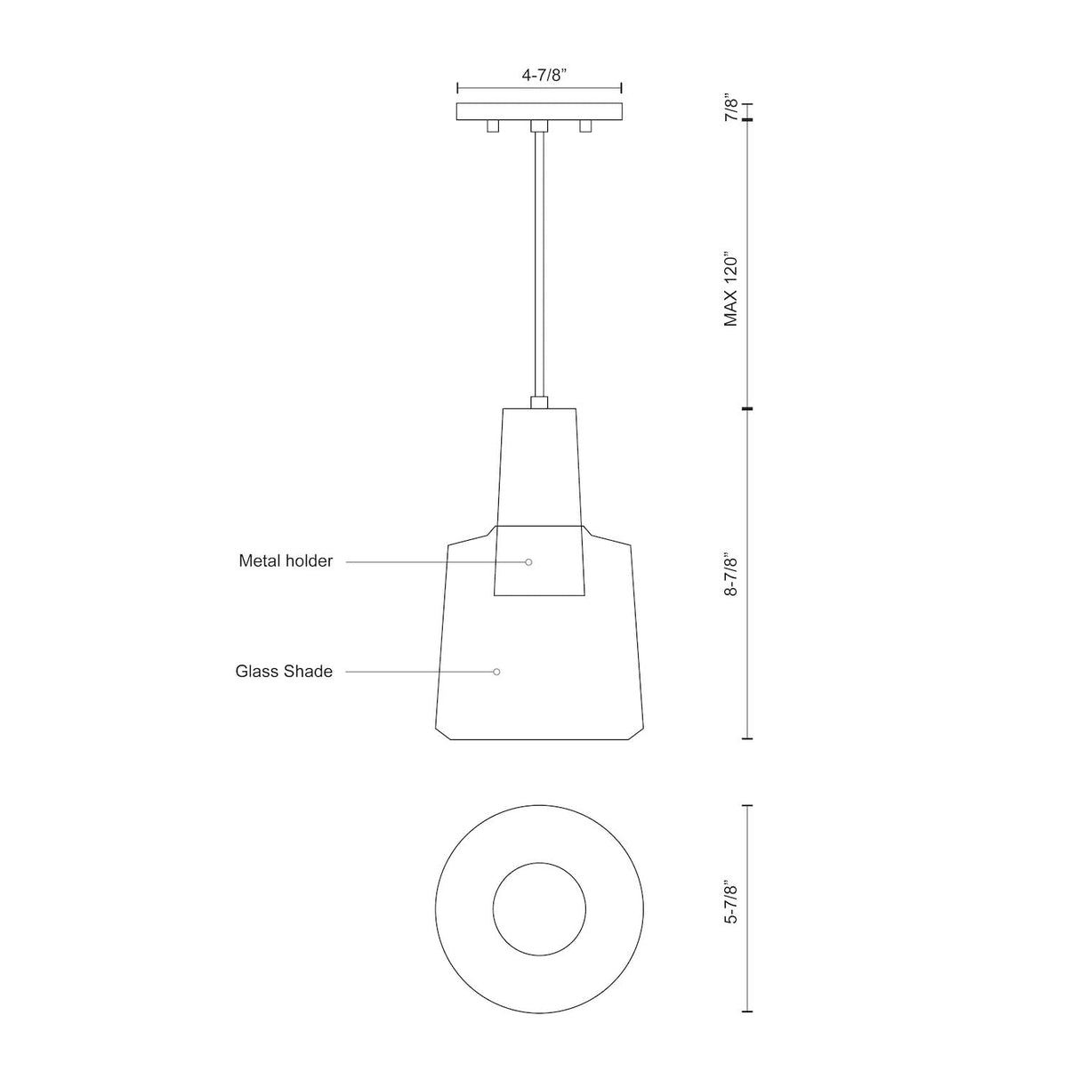 Kuzco PD12506-SM SAMSON 6" PD Smoked Glass 120V ELV LED 3000K 90CRI 9W