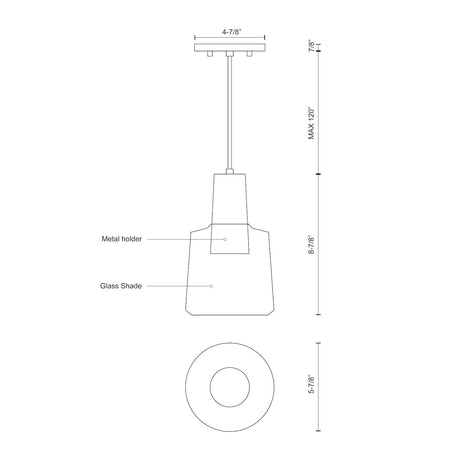 Kuzco PD12506-SM SAMSON 6" PD Smoked Glass 120V ELV LED 3000K 90CRI 9W