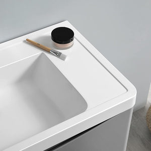 Fresca FVN9036GRG Fresca Tuscany 36" Glossy Gray Wall Hung Modern Bathroom Vanity w/ Medicine Cabinet