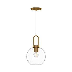 Alora PD601608BNCL SOJI 8" PD BRUSHED NICKEL CLEAR GLASS CORD 72 1X60W E26
