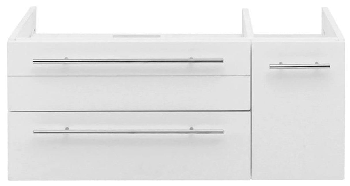 Fresca FCB6136WH-VSL-L Fresca Lucera 36" White Wall Hung Vessel Sink Modern Bathroom Cabinet - Left Version