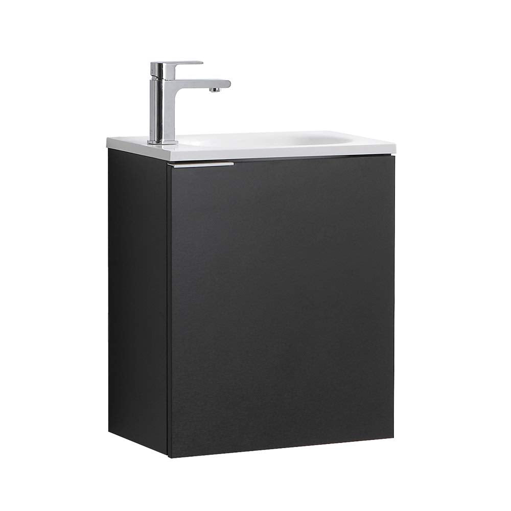 Fresca FCB8003BW-I Fresca Valencia 20" Black Wall Hung Modern Bathroom Vanity